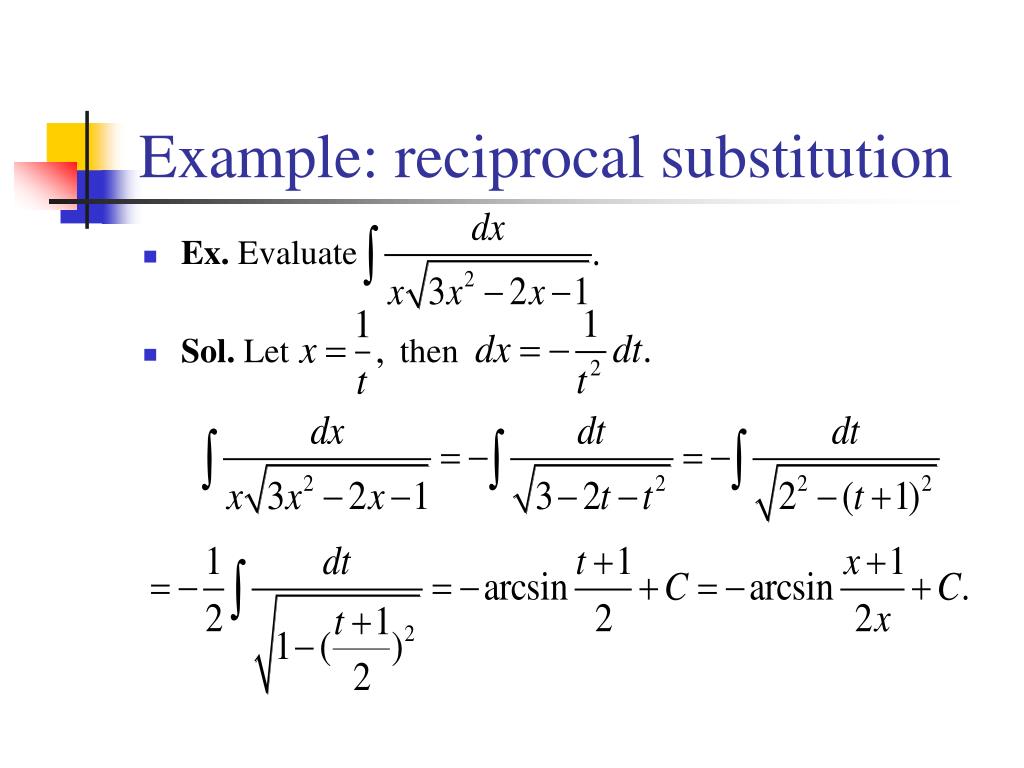 integration by reciprocal substitution