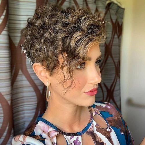 long curly pixie cut with bangs