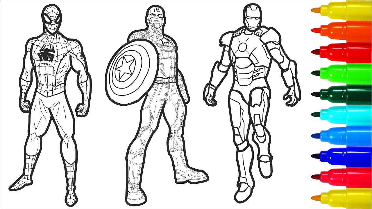 super hero colouring pages