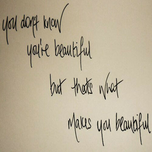 you dont know youre beautiful