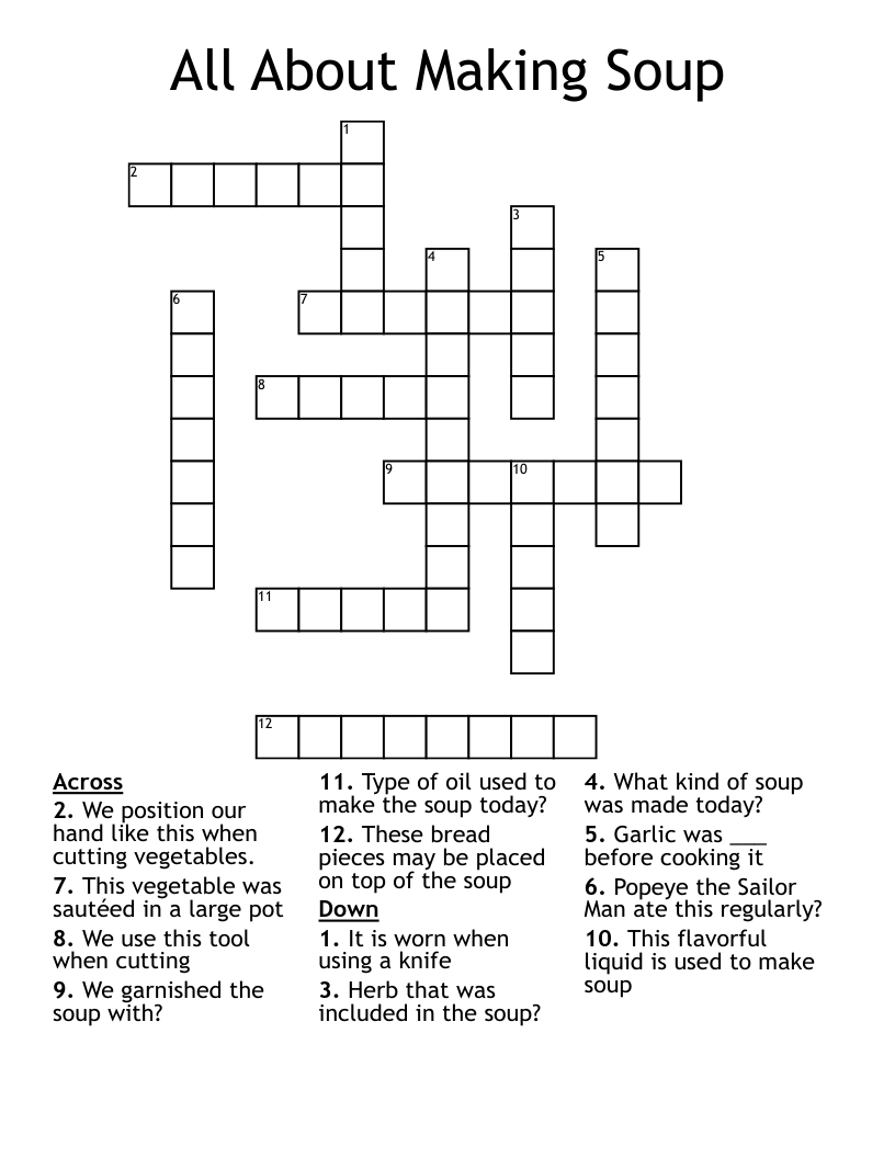 thick soup crossword puzzle clue