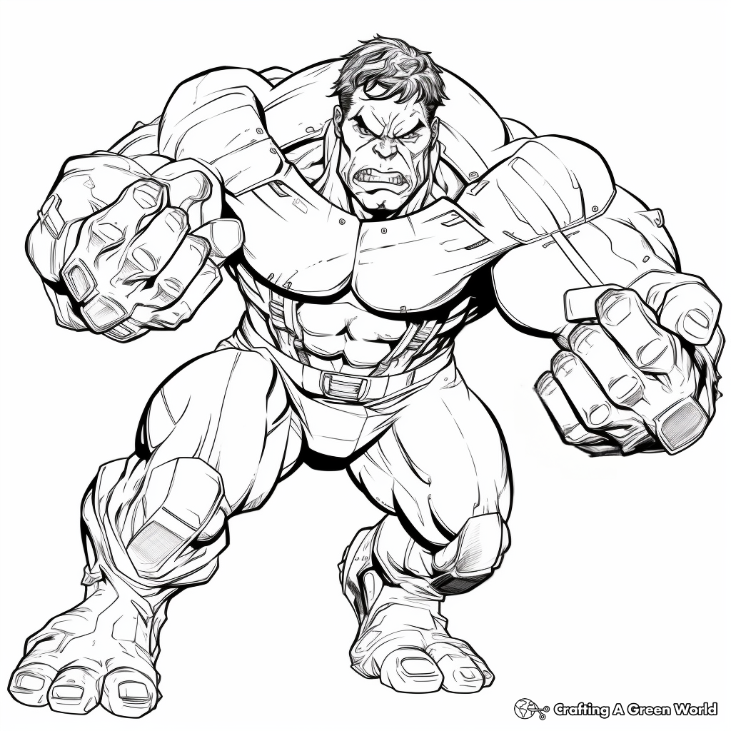 hulk colouring page