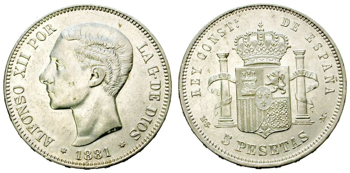 5 pesetas 1881