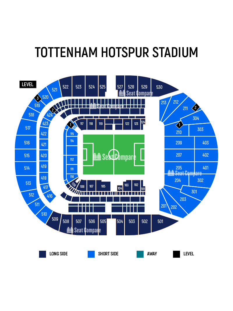 tottenham stadium seating plan with seat numbers