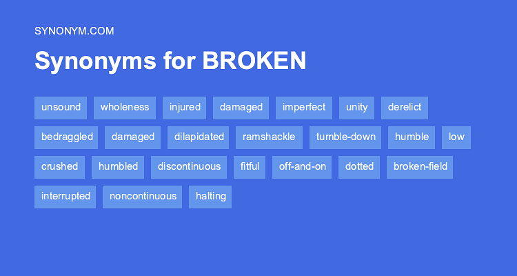 synonyms for broke