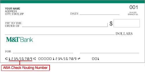 routing number m and t