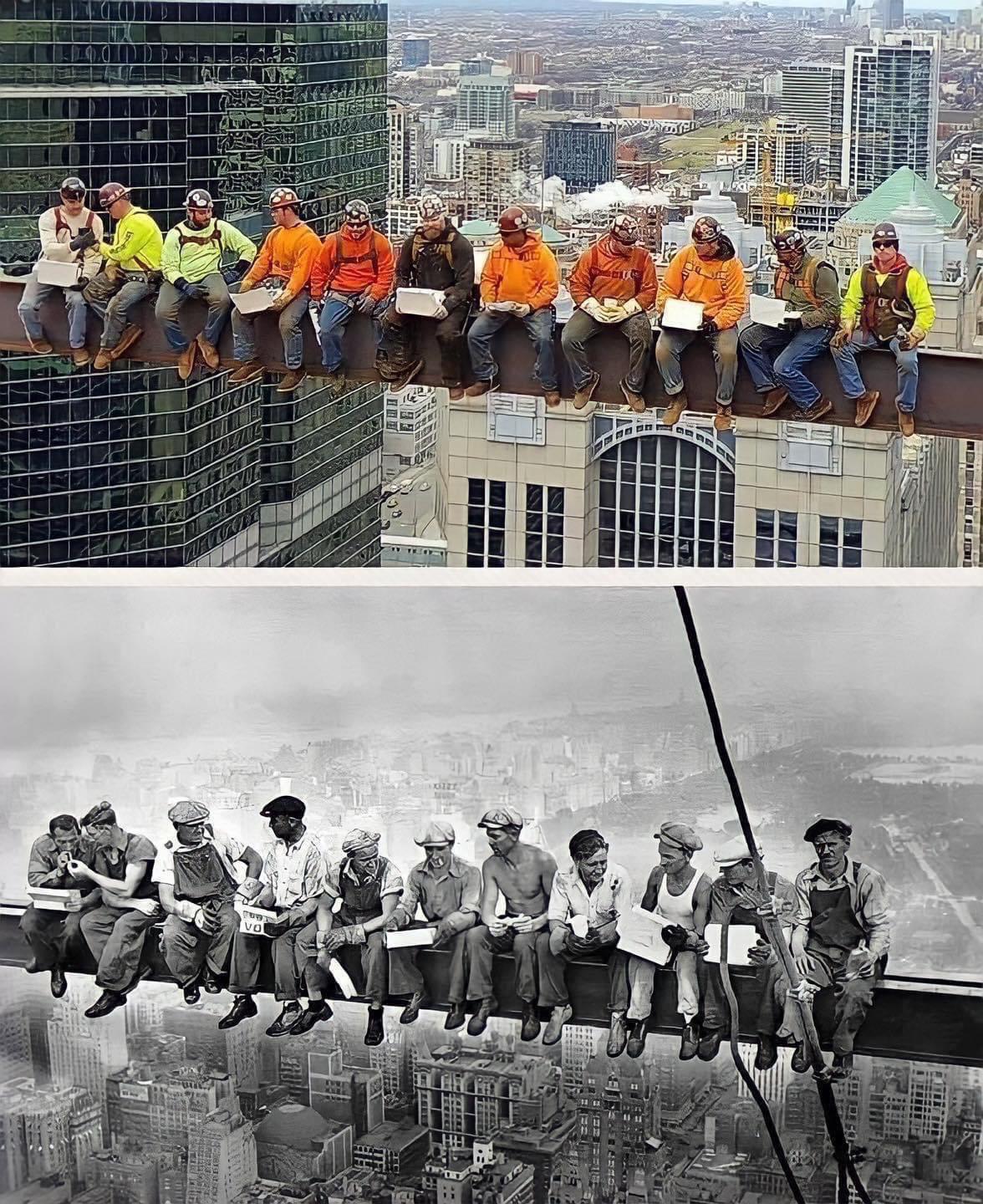 lunch on a skyscraper fake