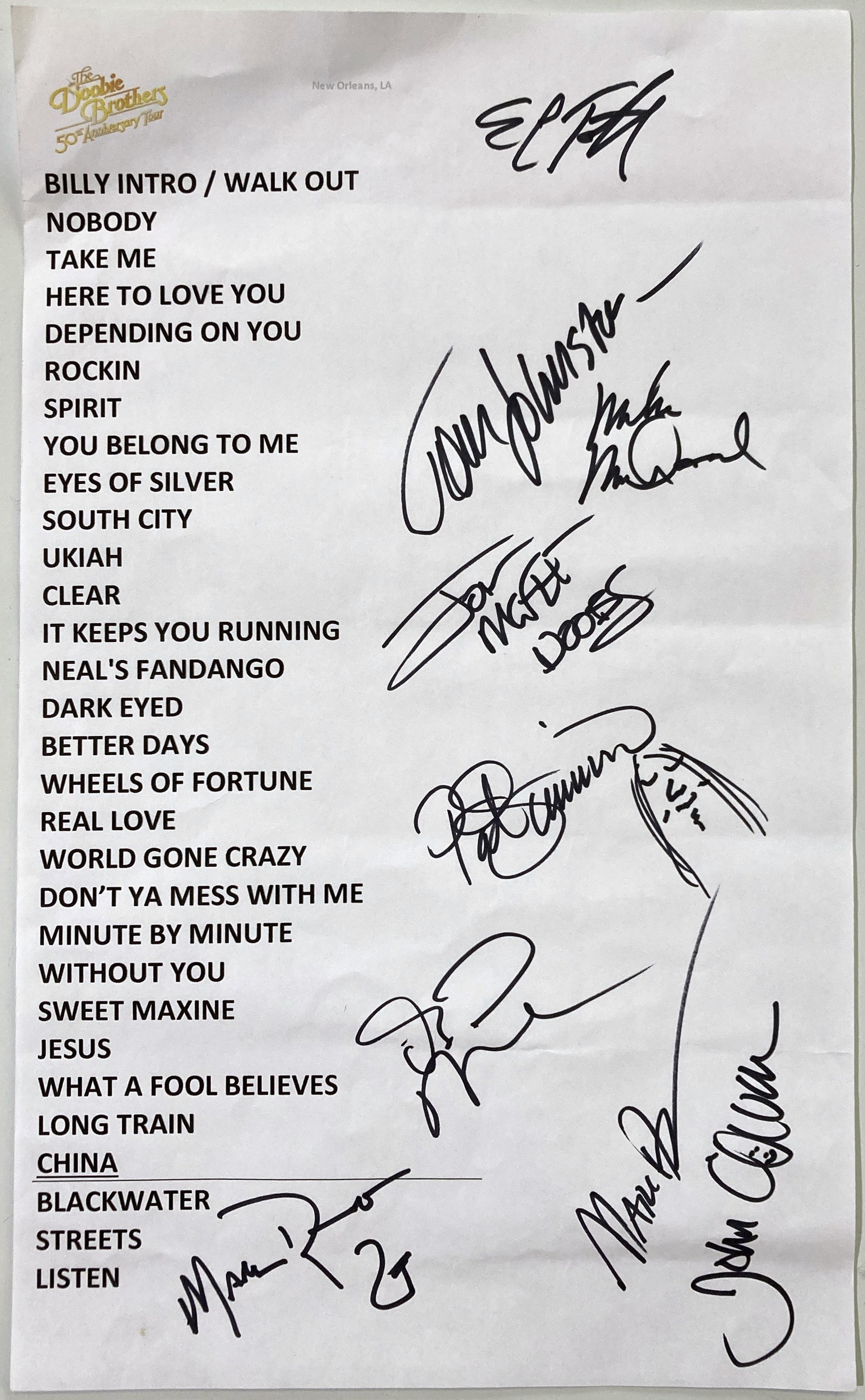 doobie brothers setlist