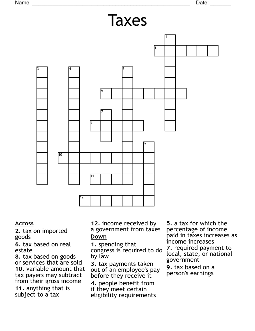 tax or duty crossword clue