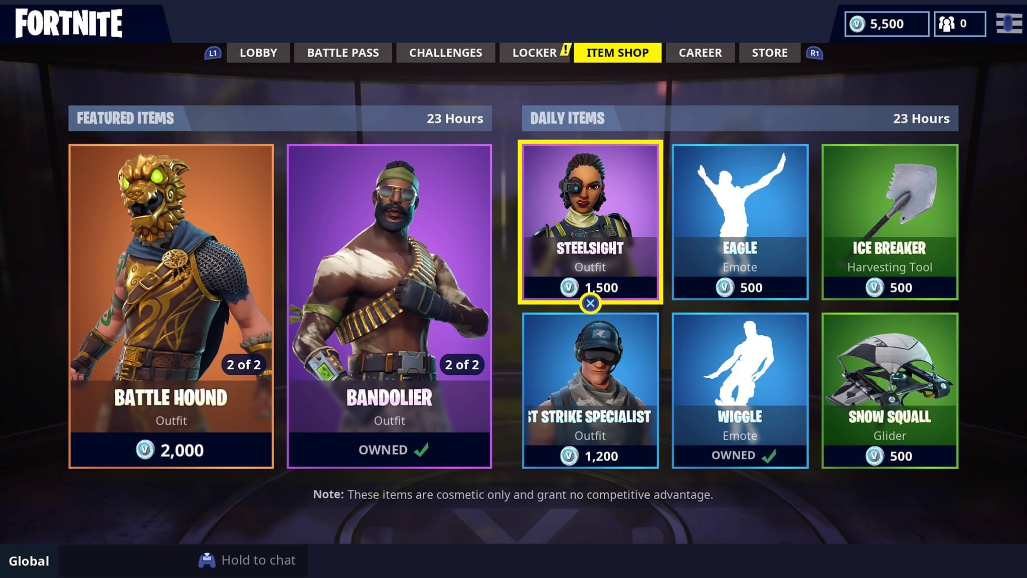 fortnite item shop