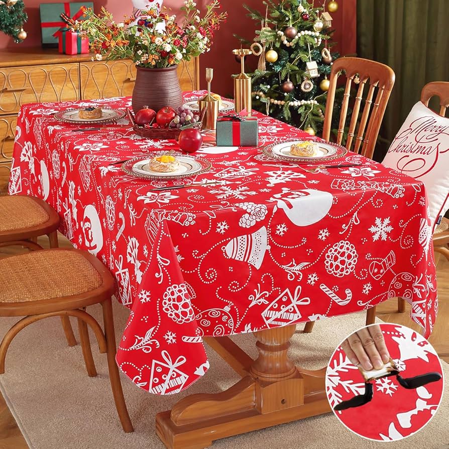 christmas wipeable tablecloth