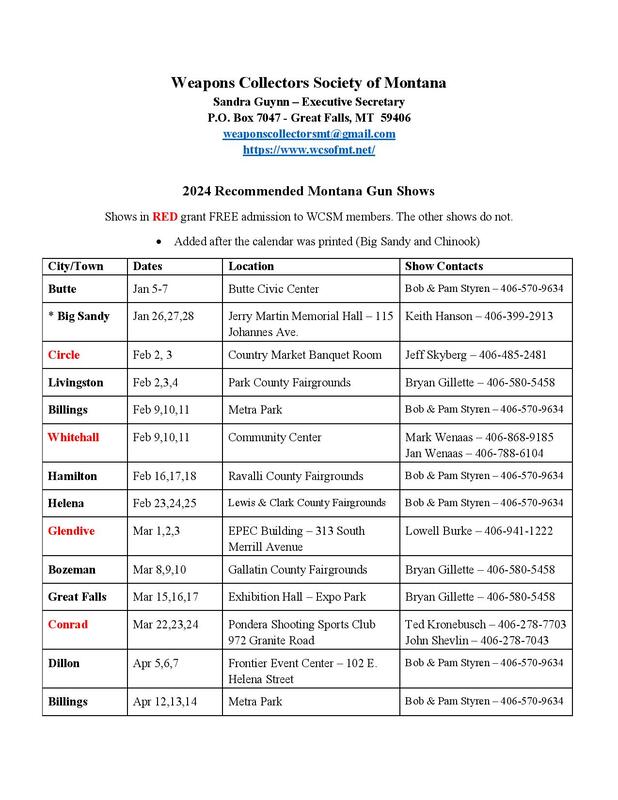 montana gun shows 2024