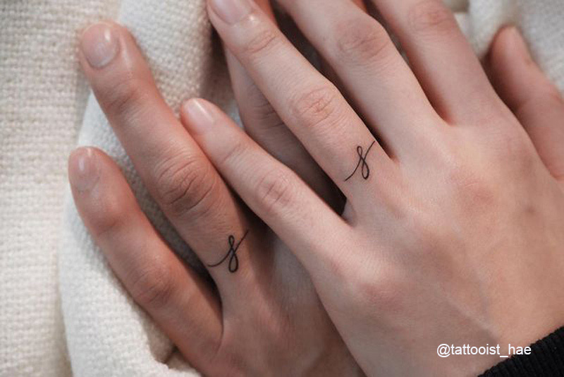 aesthetic minimalist couple tattoo