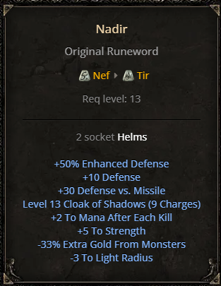 nadir runeword