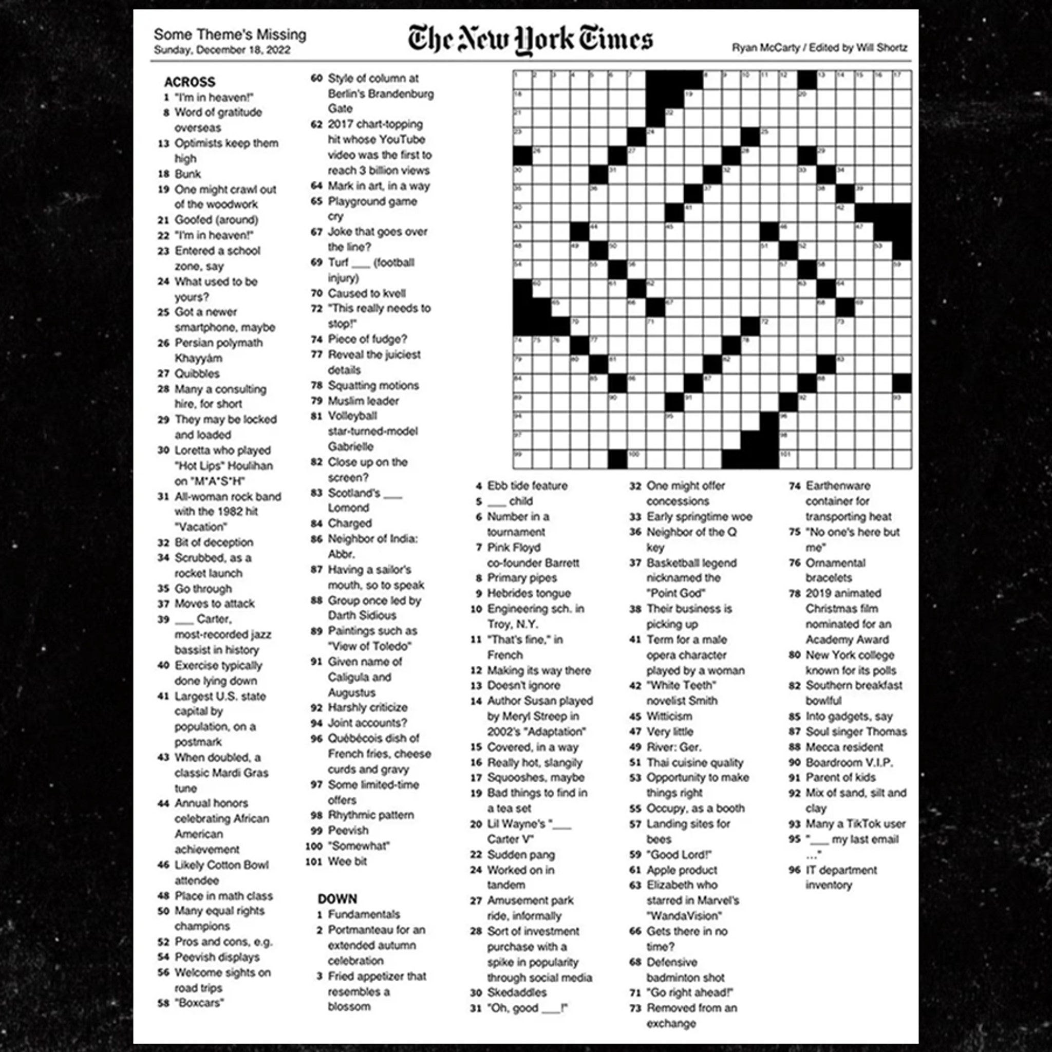 nyt crossword sunday