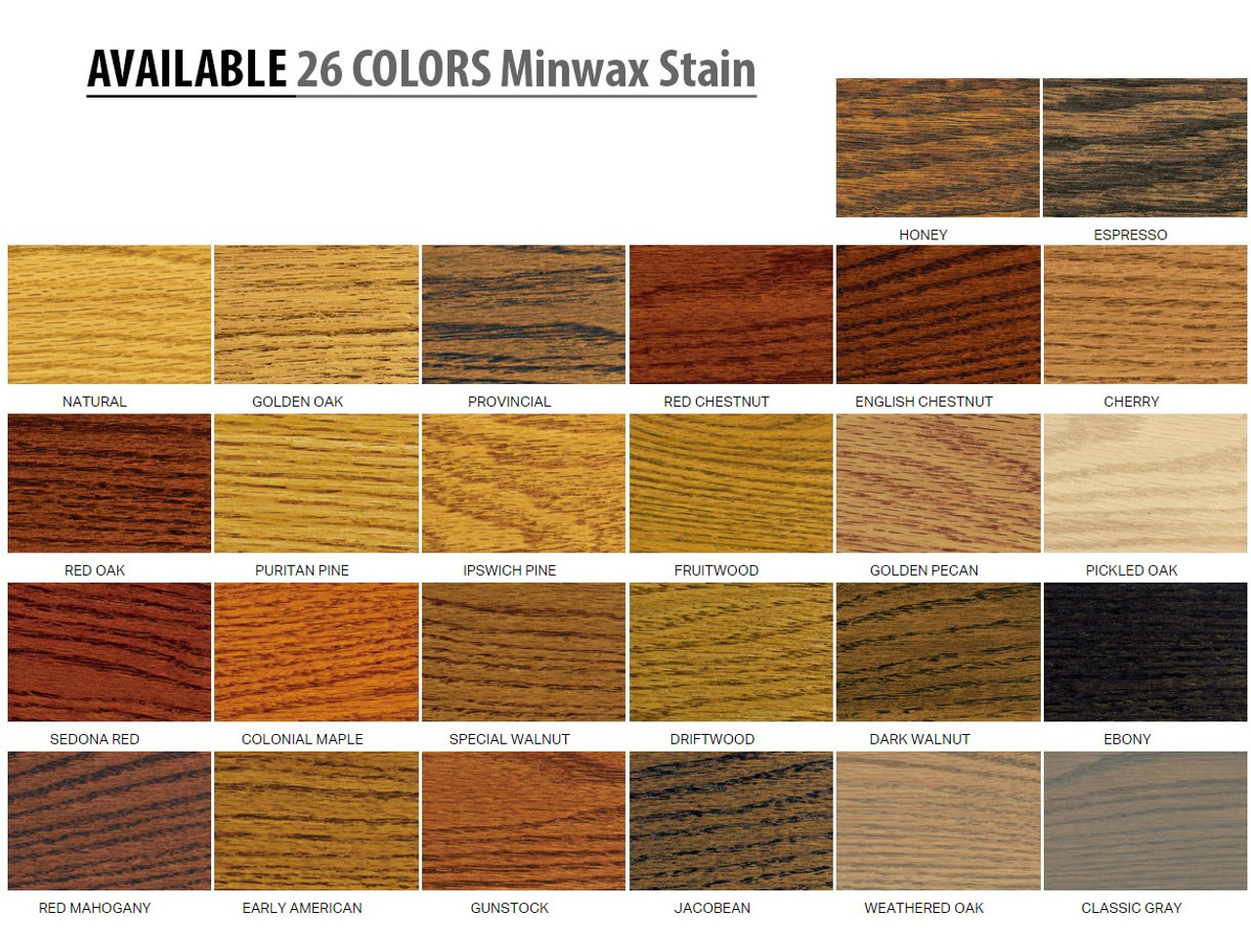 minwax stain colours