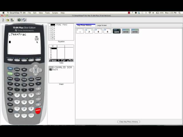 how to convert decimal to fraction on ti-84