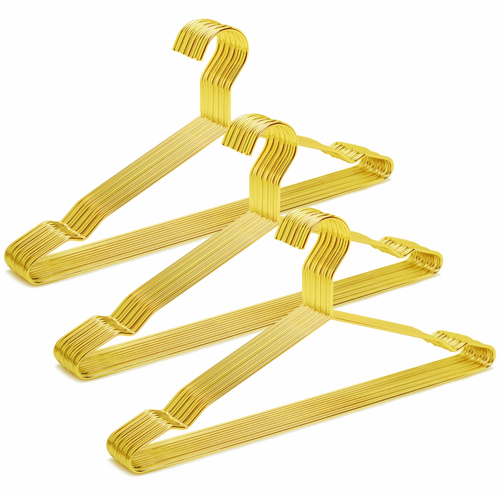 gold metal clothes hangers