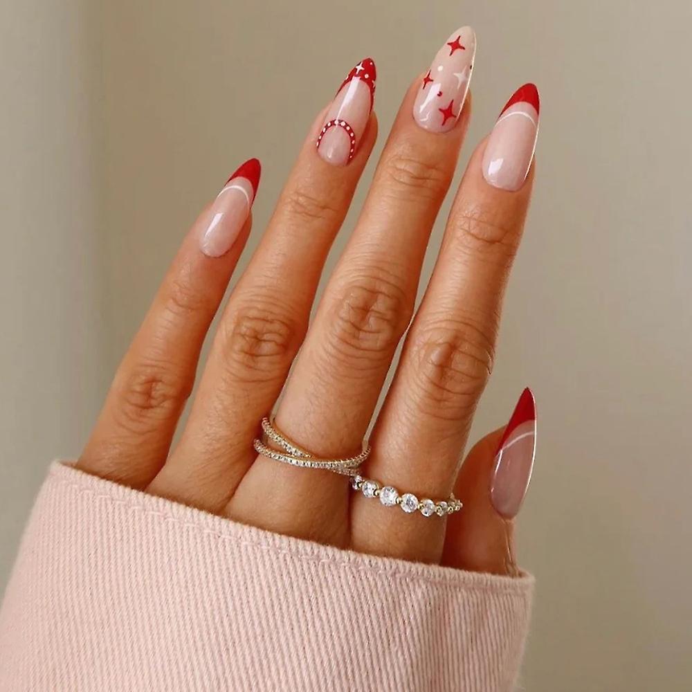 pointed red nails