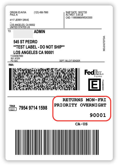 fedex return location