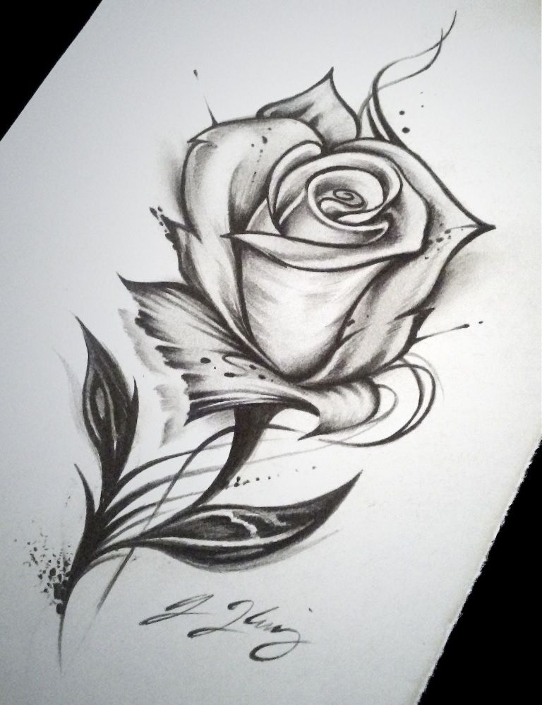 rose tattoo drawing
