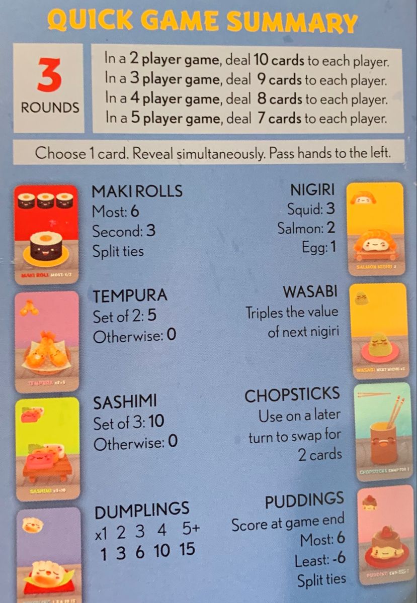 sushi go rulebook