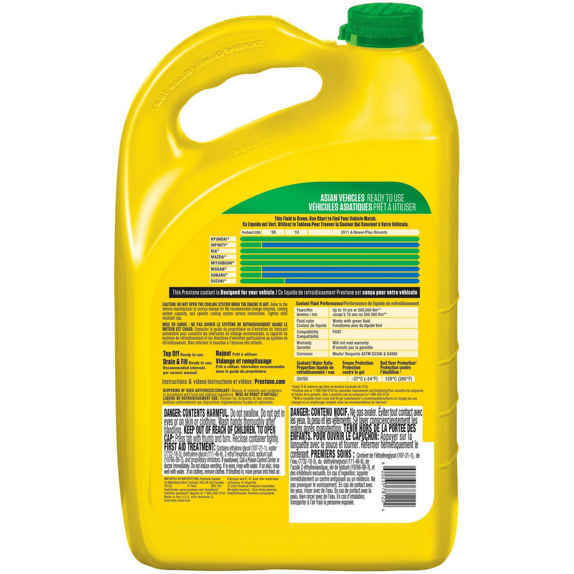 prestone antifreeze ingredients