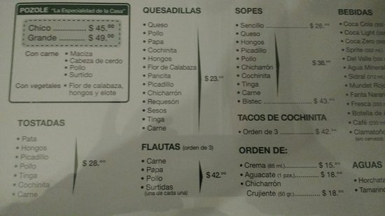 menu casa toño