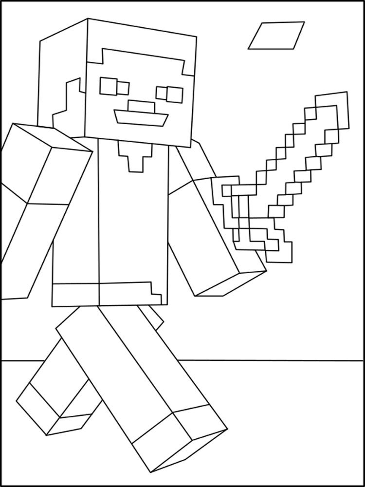 steve from minecraft coloring page