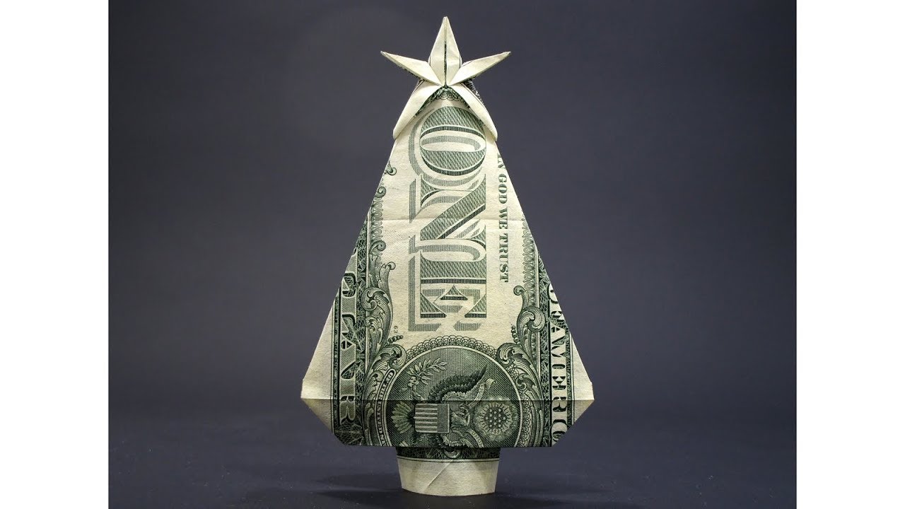 how to fold a dollar bill into a christmas tree