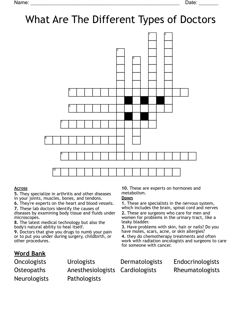 doctors files crossword