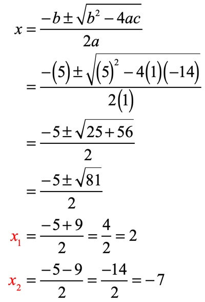 quadratic formula solver with steps