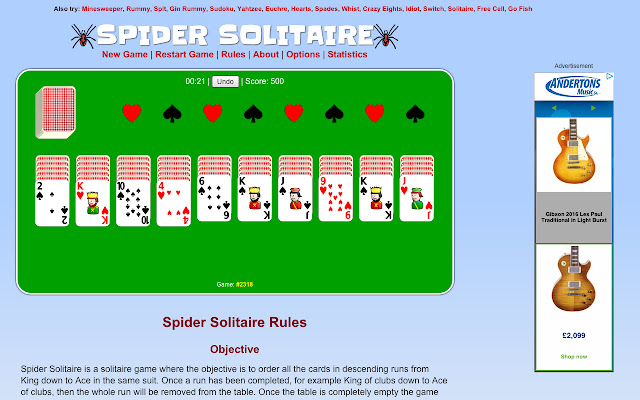 cardgames io spidersolitaire