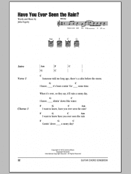 creedence clearwater revival have you ever seen the rain chords