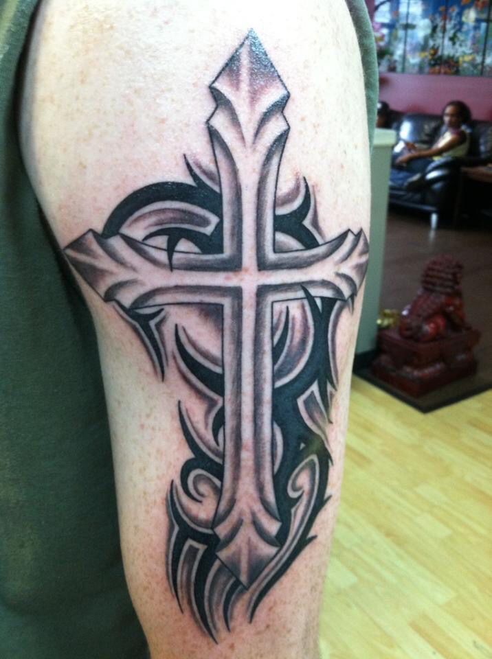 cross tattoo designs on arm