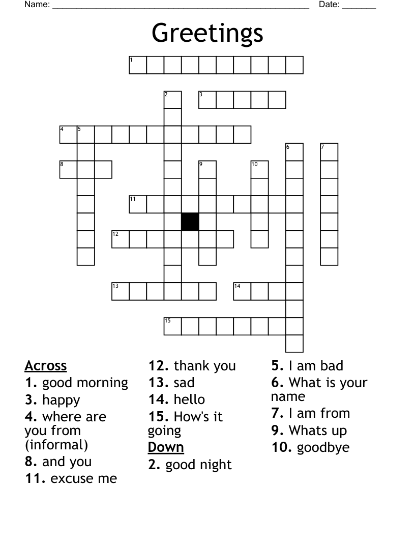 greet crossword