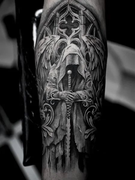 male dark angel fallen angel tattoo