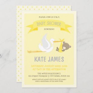 invitaciones de baby shower color amarillo