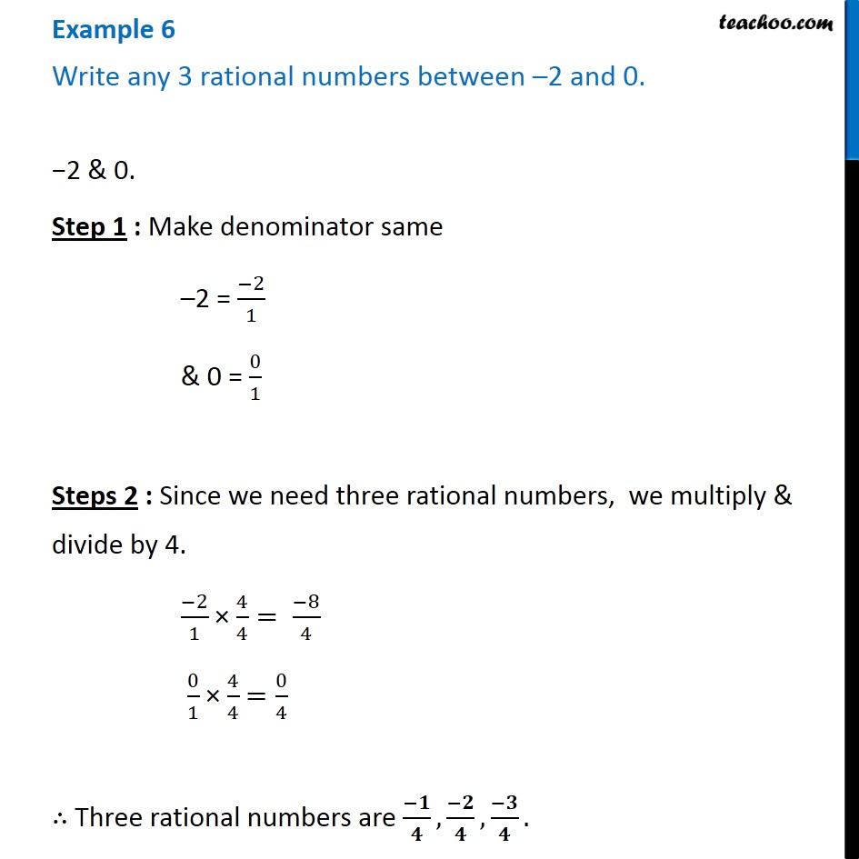 write rational numbers