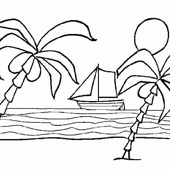 dibujos de playa faciles
