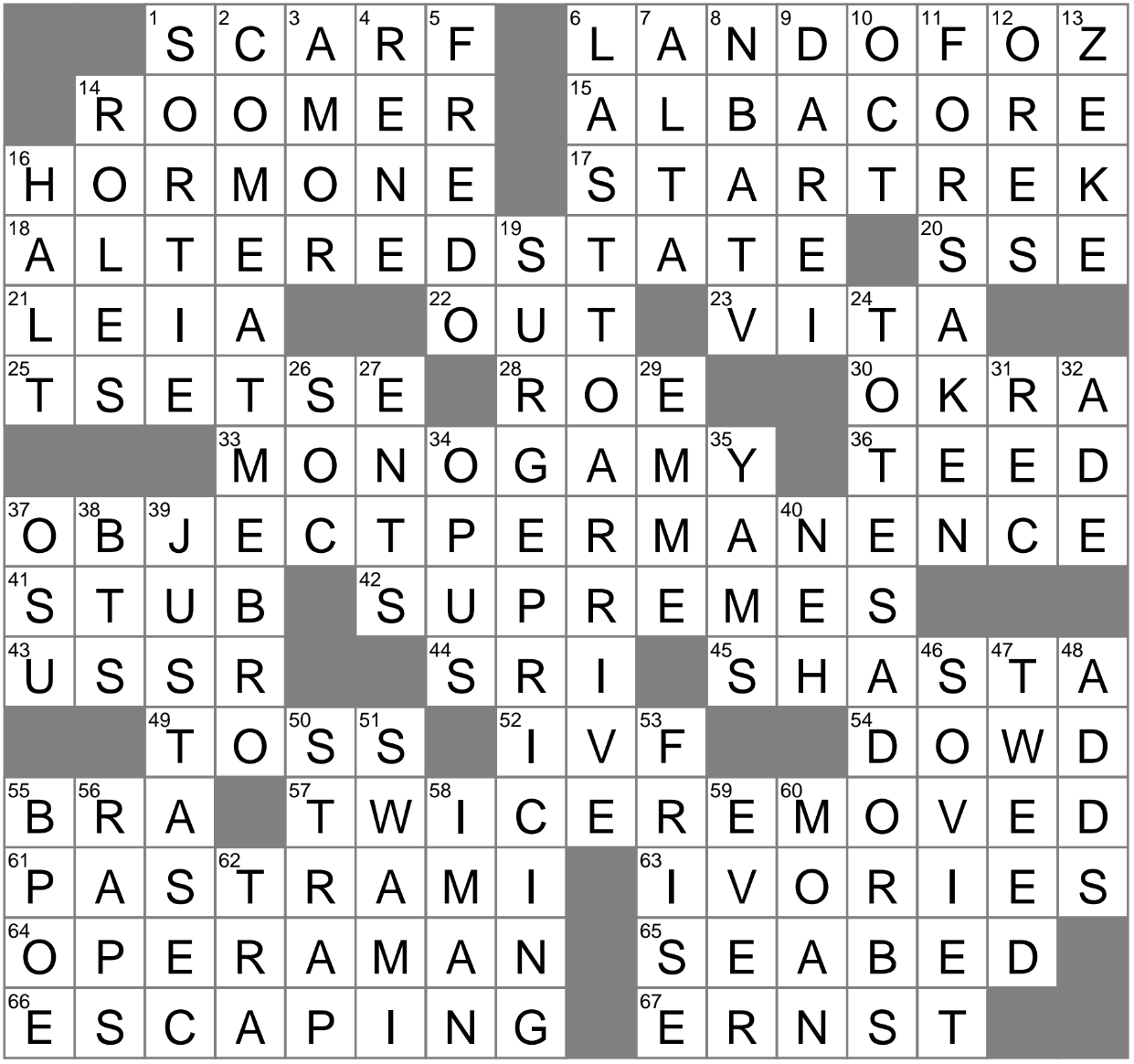 far crossword clue