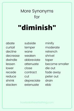 diminishing synonym