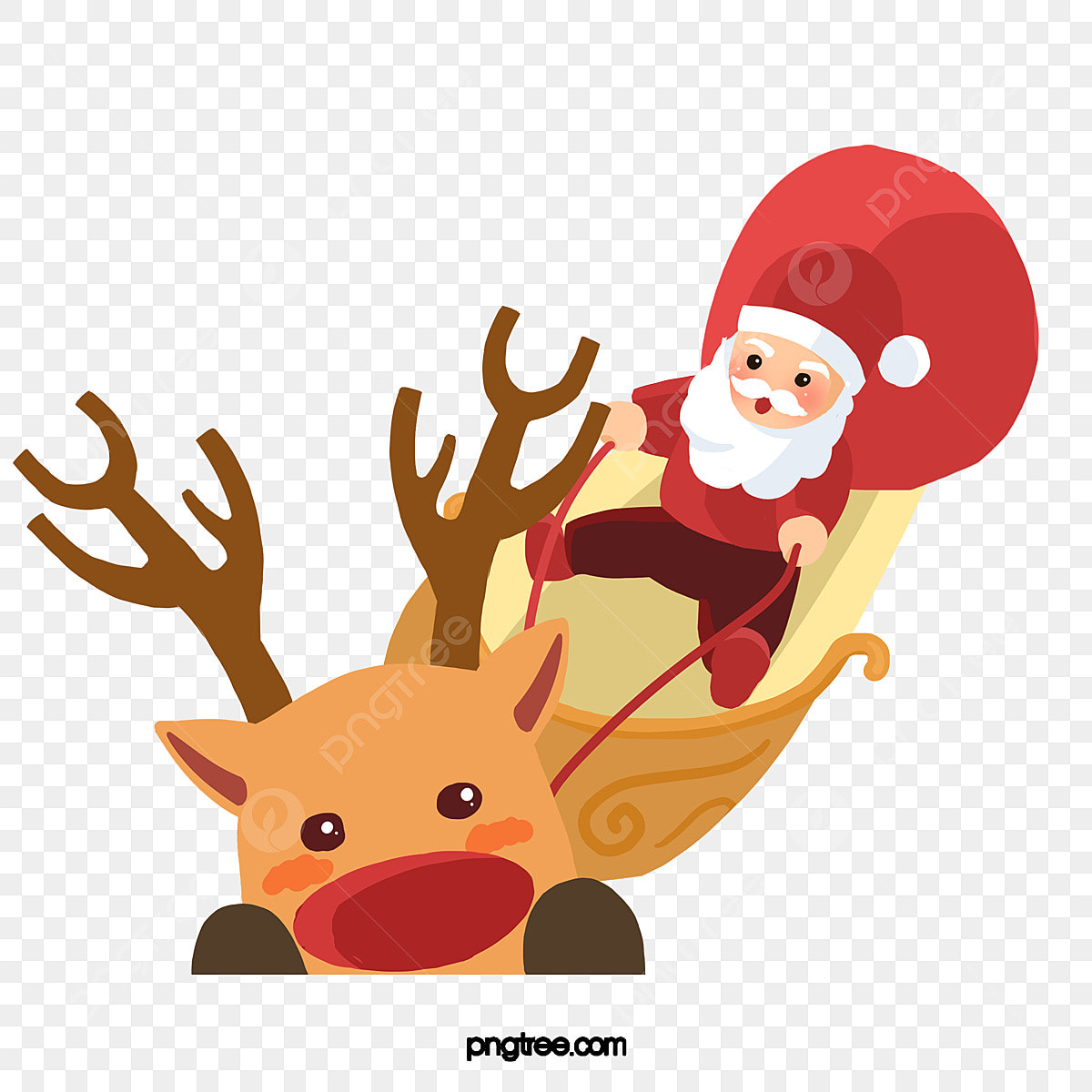 santa on sleigh clipart