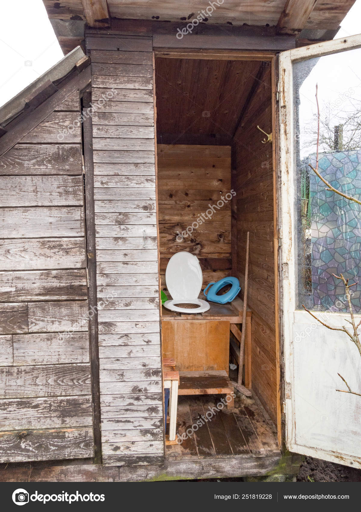 old wooden toilet