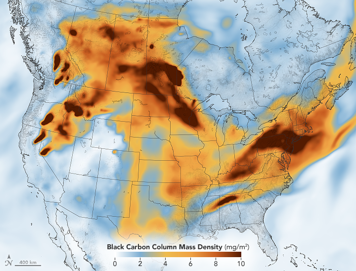 canada fires smoke map