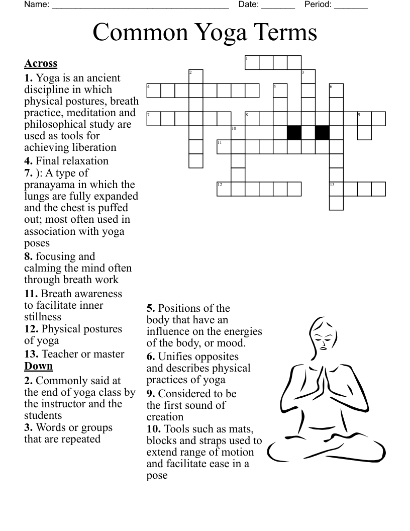 yoga posture crossword clue