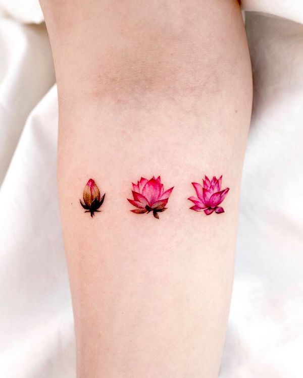 small pink lotus tattoo