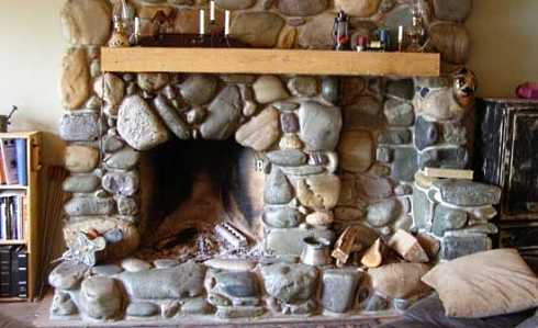 river rock fireplace ideas
