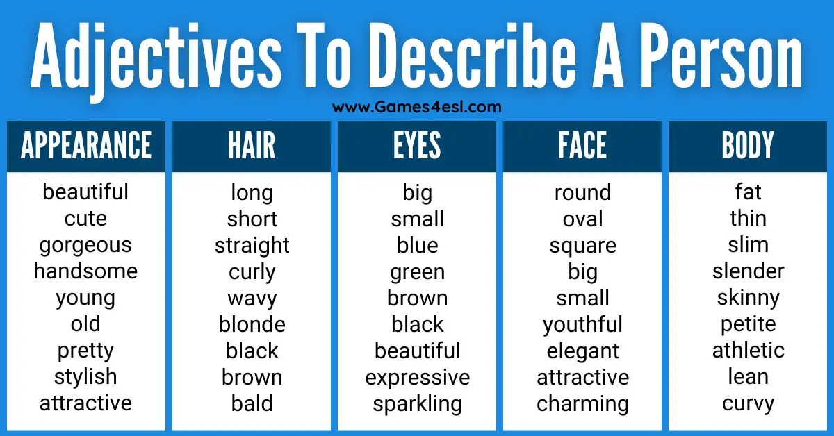 adjectives for describing physical appearance