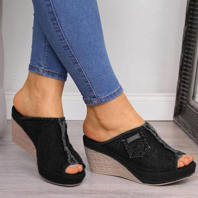 wedge peep toe shoes